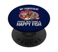 Mi Cartera Acciones Bienes raíces & Happy Fish Funny Investor PopSockets PopGrip Adhesivo