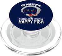 Mi Cartera Acciones Bienes raíces & Happy Fish Funny Investor PopSockets PopGrip para MagSafe