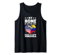 Mi casa está en Estados Unidos, Pero mi corazón es de Venezuela Camiseta sin Mangas
