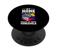 Mi casa está en Estados Unidos, Pero mi corazón es de Venezuela PopSockets PopGrip Adhesivo