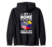 Mi casa está en Estados Unidos, Pero mi corazón es de Venezuela Sudadera con Capucha