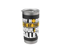 Mi casa está en la bolera ama Ninepins Alley Bowling Vaso térmico de acero inoxidable de doble pared