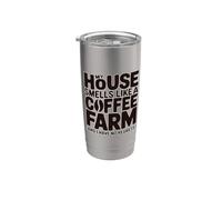 Mi casa huele a finca de café Divertidos amantes de la cafeína Vaso térmico de acero inoxidable de doble pared