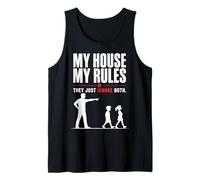 Mi Casa Mis Normas Papá Humor Divertido Camiseta sin Mangas