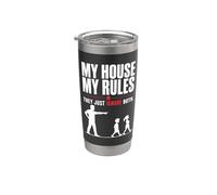 Mi Casa Mis Normas Papá Humor Divertido Vaso térmico de acero inoxidable de doble pared