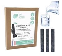 Mi Casa Sostenible | Palos de Carbón Activo Francesa Vegetal x3 pcs | Filtración 1L/Palo durante 6 meses | Filtro Purificador de Agua Natural | Roble o Haya Francais | Ideal para jarra, botella