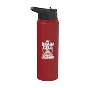 Mi célula cerebral está cargando una broma de dragón barbudo Stainless Steel Insulated Water Bottle