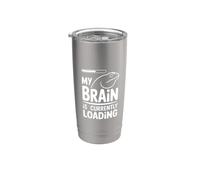 Mi célula cerebral está cargando una broma de dragón barbudo Vaso térmico de acero inoxidable de doble pared