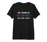 Mi Cerebro es 80 Porcentaje Letras de Canciones Músico Amante de la música Camiseta Premium
