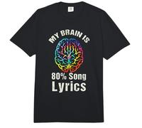 Mi Cerebro es 80 Porcentaje Letras de Canciones Músico Amante de la música Comfort Colors Adult Heavyweight T-Shirt