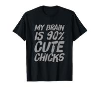 Mi cerebro es 90% Cute Chicks Love Checks Funny Checks Camiseta