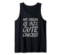 Mi cerebro es 90% Cute Chicks Love Checks Funny Checks Camiseta sin Mangas