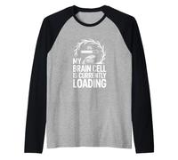Mi Cerebro está Cargando Humor Lagarto Camiseta Manga Raglan