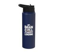 Mi cerebro está cargando humor lagarto Stainless Steel Insulated Water Bottle