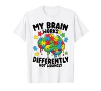 Mi Cerebro Funciona de Manera Diferente Goteo de Conciencia sobre el Autismo Camiseta