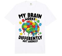 Mi Cerebro Funciona de Manera Diferente Goteo de Conciencia sobre el Autismo Comfort Colors Adult Heavyweight T-Shirt