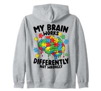 Mi Cerebro Funciona de Manera Diferente Goteo de Conciencia sobre el Autismo Sudadera con Capucha
