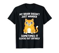 Mi Cerebro no Solo deambula Gato Divertido zonificación Camiseta