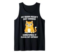 Mi Cerebro no Solo deambula Gato Divertido zonificación Camiseta sin Mangas