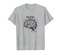 Mi Cerebro Tiene demasiadas pestañas Abiertas Camiseta, Hombre, Gris Jaspeado, S