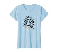 Mi Cerebro Tiene demasiadas pestañas Abiertas Camiseta, Mujer, Azul Bebé, 3XL
