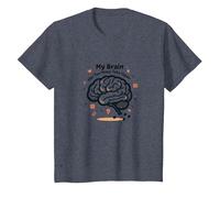 Mi Cerebro Tiene demasiadas pestañas Abiertas Camiseta, Niños, Azul Jaspeado, 12 años