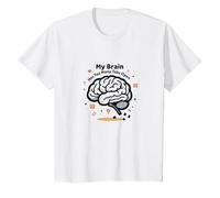 Mi Cerebro Tiene demasiadas pestañas Abiertas Camiseta, Niños, Blanco, 10 años
