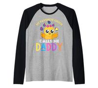 Mi Chica Favorita me Llama papá Divertido Pascua Chicas Chicas Camiseta Manga Raglan