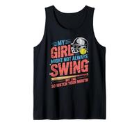 Mi chica podría no siempre balancearse, pero broma divertida de papá de softbol Camiseta sin Mangas