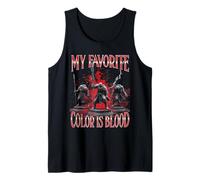 Mi Color Favorito es Blood Warriors Humor Oscuro Gaming Camiseta sin Mangas
