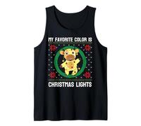 Mi Color Favorito es Christmas Lights Cow Funny Country Farm Camiseta sin Mangas