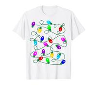 Mi Color Favorito Son Las Luces navideñas Pijama Divertida Camiseta gráfica económica, Hombre, Blanco, S