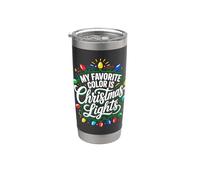 Mi color más favorito del mundo son las luces navideñas Vaso térmico de acero inoxidable de doble pared