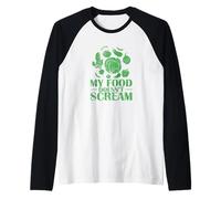 Mi Comida no grita Gracioso Vegetariano Camiseta Manga Raglan
