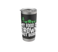 Mi comida se cultiva no nace vegetariana Vaso térmico de acero inoxidable de doble pared