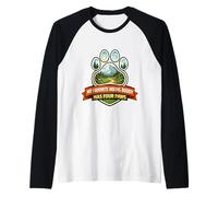 Mi compañero de Senderismo Favorito Tiene Cuatro Patas Caminante dueño de Perro Caminante Caminata Camiseta Manga Raglan