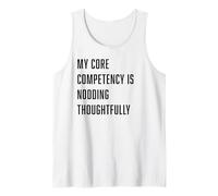 Mi Competencia Principal es asentir pensativamente Trabajo Reunión Broma Camiseta sin Mangas