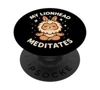 Mi Conejo Cabeza de león medita Lindo Divertido PopSockets PopGrip Adhesivo