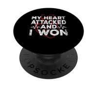 Mi corazón atacó y gané un Ataque cardíaco Bypass cardíaco PopSockets PopGrip Adhesivo