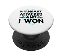 Mi corazón atacó y gané un Ataque cardíaco Bypass cardíaco PopSockets PopGrip Adhesivo