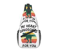 Mi Corazón Dinosaurios Para Ti Bolsa Cruzada Portátil Mochilas Cruzadas Comodidad Bolso De Pecho Para Viajes Correr Acampar