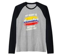 Mi Corazón Es Ecuador Camiseta Manga Raglan