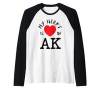Mi Corazón Está En Alaska Camiseta Manga Raglan
