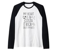 Mi Corazón Está en Costa Rica (Pero No Estoy) - Costa Rica Camiseta Manga Raglan