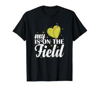 Mi Corazón Está En El Campo Camiseta gráfica económica, Hombre, Negro, M