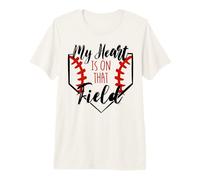 Mi corazón está en el Campo de béisbol Madre Padre Hermana Hijo Camiseta Premium