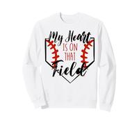 Mi corazón está en el Campo de béisbol Madre Padre Hermana Hijo Sudadera