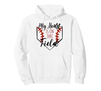 Mi corazón está en el Campo de béisbol Madre Padre Hermana Hijo Sudadera con Capucha
