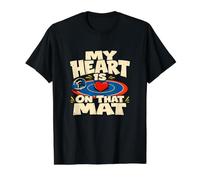 Mi Corazón Está En Esa Alfombra Lucha Dibujos Animados Camiseta gráfica económica, Hombre, Negro, XL