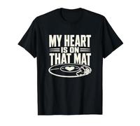 Mi corazón está en Esa Alfombra One Ink Wrestling Camiseta gráfica económica, Hombre, Negro, XL